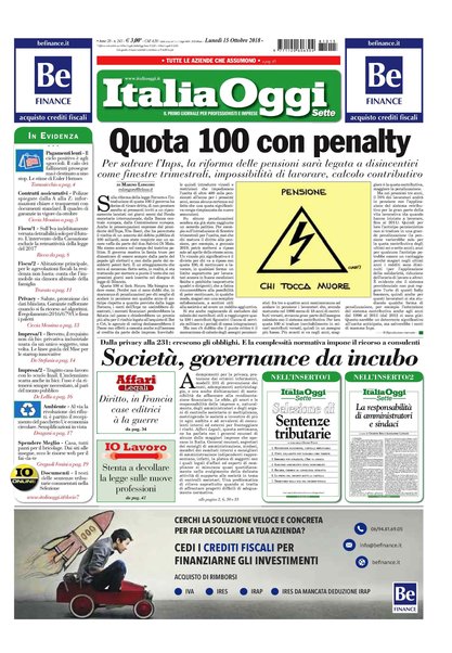 Italia oggi : quotidiano di economia finanza e politica